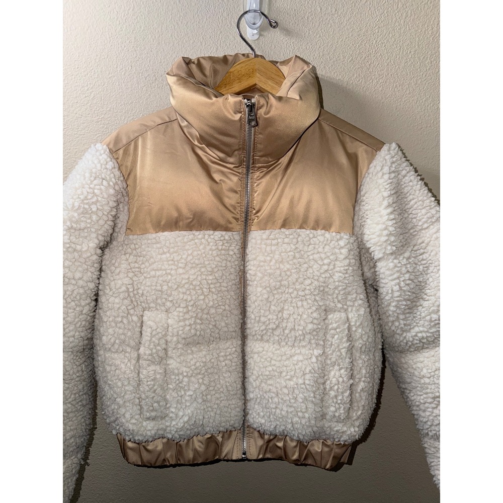 Women's Abercrombie Ultra Cropped Sherpa Puffer Coat Size XXS - Picture 2 of 5